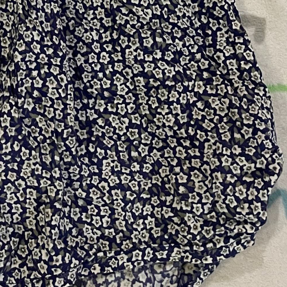 Blue Floral 90s Style Babydoll Retro Dress Womans sz Medium M - Picture 3 of 4